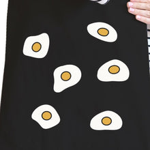 Load image into Gallery viewer, Fried Egg Pattern Black Canvas Bag Gift Idea for BFF Tote Bags
